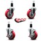 Service Caster 4'' Red Poly Wheel Swivel 1-3/8'' Expanding Stem Caster Set 2 Brakes, 4PK SCC-EX20S414-PPUB-RED-2-TLB-2-138 - alternate 5